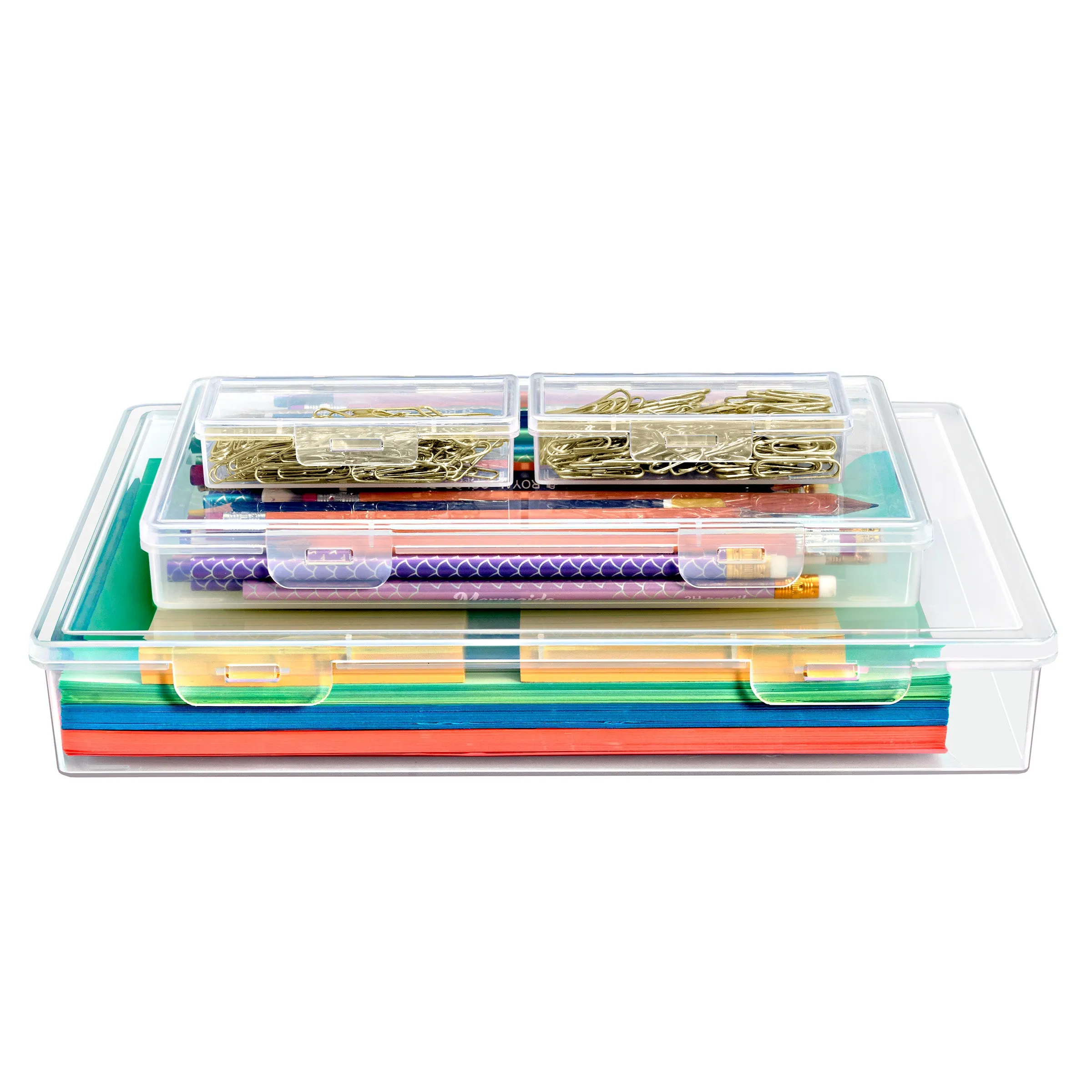 Flat Document & Paper Storage Box Set (4 Pc)