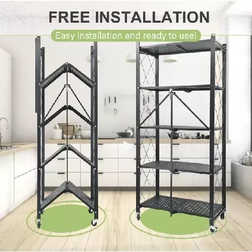 Foldable Multfuntional Storage Shelf Rack - 5 tier