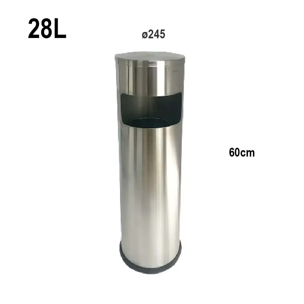 FT1A Dustbin | 28L | Stainless Steel Bin | Lobby Bin | Trash Bin | Ashtray Bin | Outdoor Bin