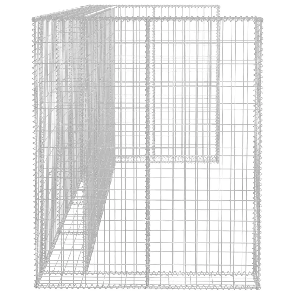 Gabion Wall for Quadruple Garbage Wheelie Bins Galvanised Steel 320x100x120 cm