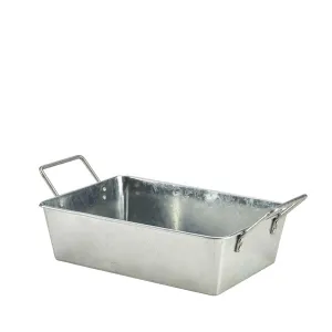 Galvanised Steel Rectangular Serving Bucket 24 x 16.7 x 7cm- Pack 6