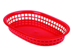 Genware FFB27-R Fast Food Basket Red 27.5 x 17.5cm - Pack of 6