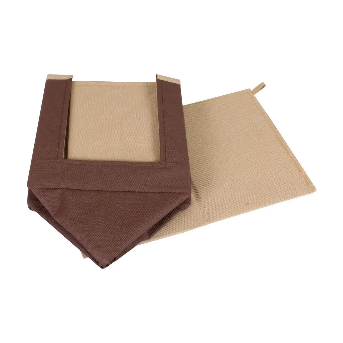 Heart Home Multiuses Non-Woven Closet Organizer With Handles- Pack of 2 (Brown) -HS43HEARTH26549