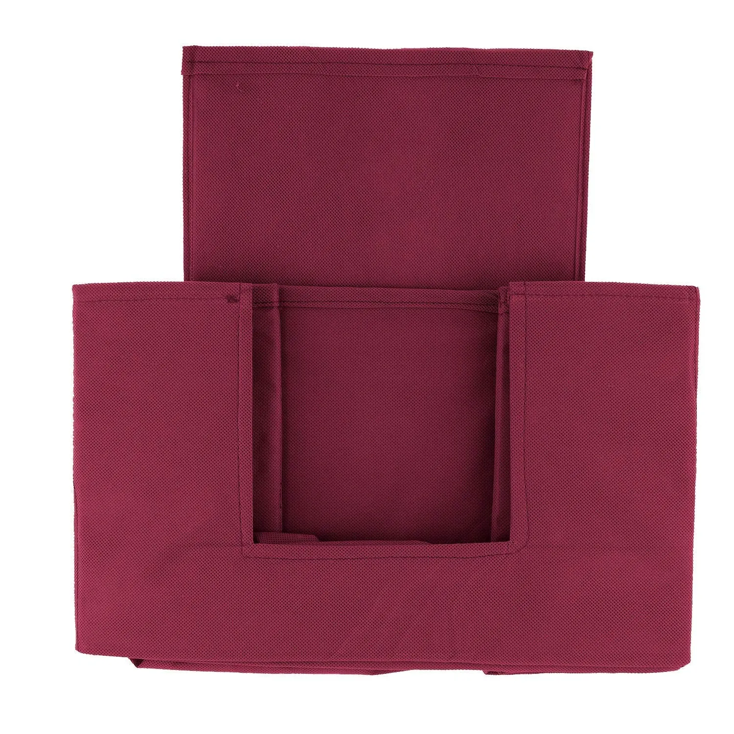 Heart Home Non-Woven Foldable Saree Stacker, Wardrobe Organizer, Storage Bin With Handle (Maroon)-HS43HEARTH26428