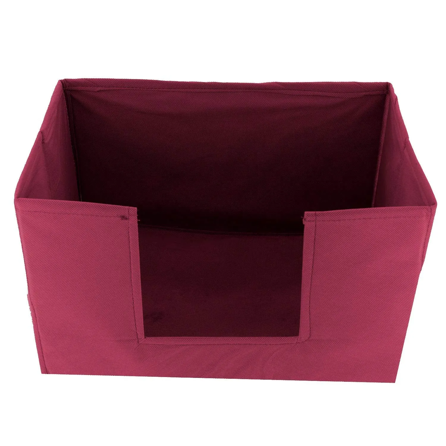 Heart Home Non-Woven Foldable Saree Stacker, Wardrobe Organizer, Storage Bin With Handle (Maroon)-HS43HEARTH26428