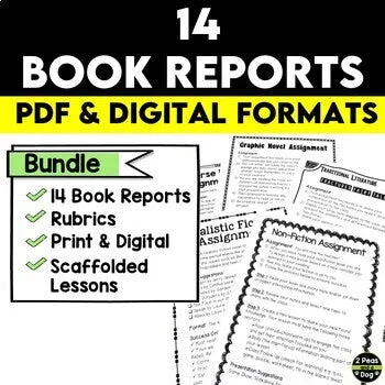 Independent Reading: 14 Book Report Project Bundle