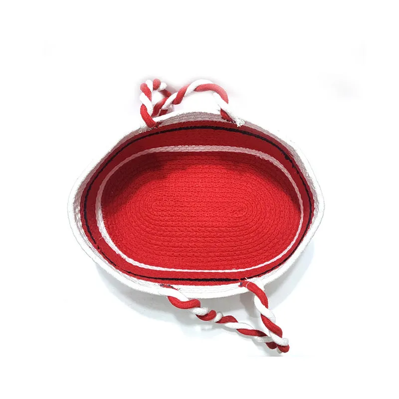 Jolly Season Cotton Christmas Storage Basket - Red