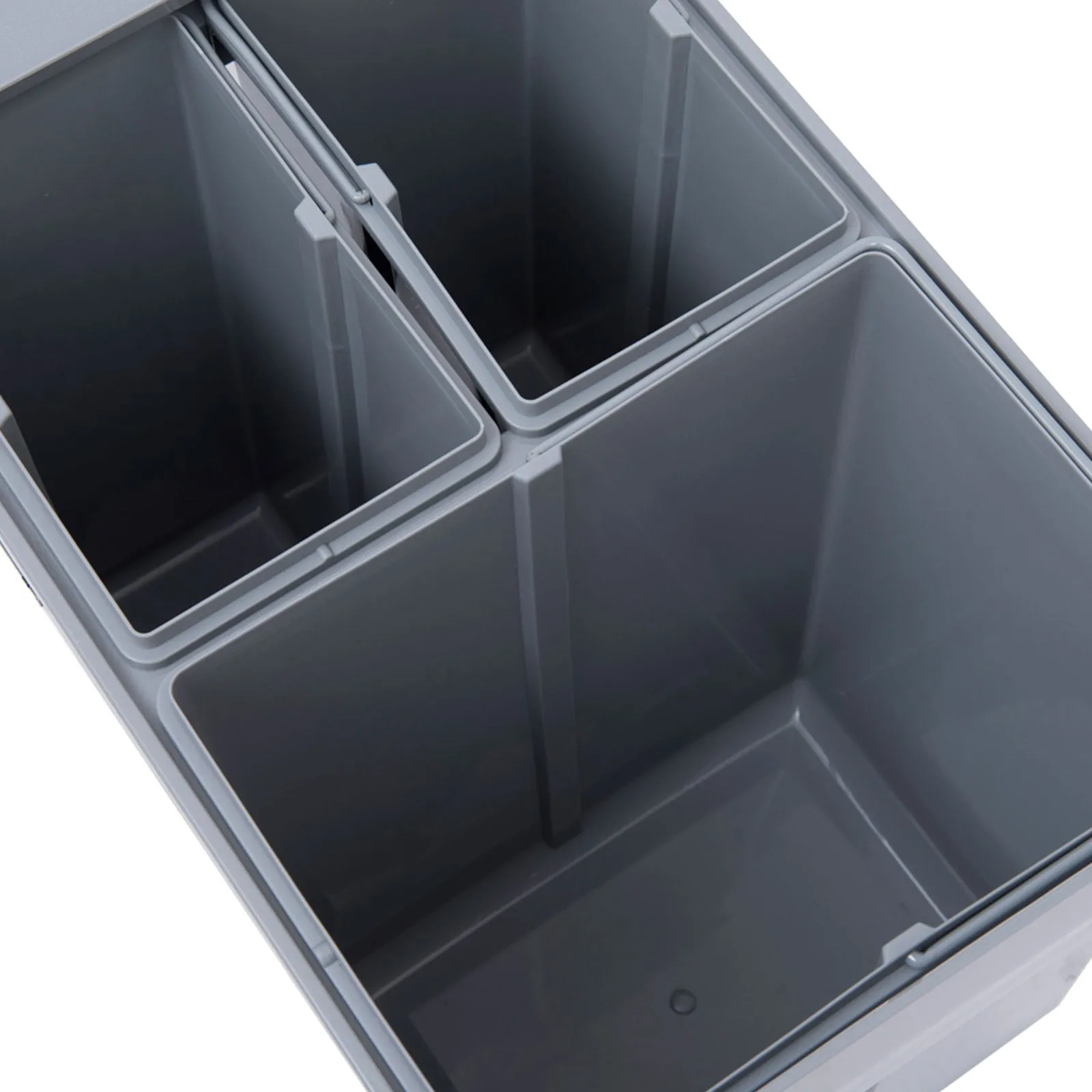 Kitchen Recycle Waste Bin Pull Out Soft Close Dustbin Recycling Cabinet Trash Can Grey (40L (1x20L 2x10L))