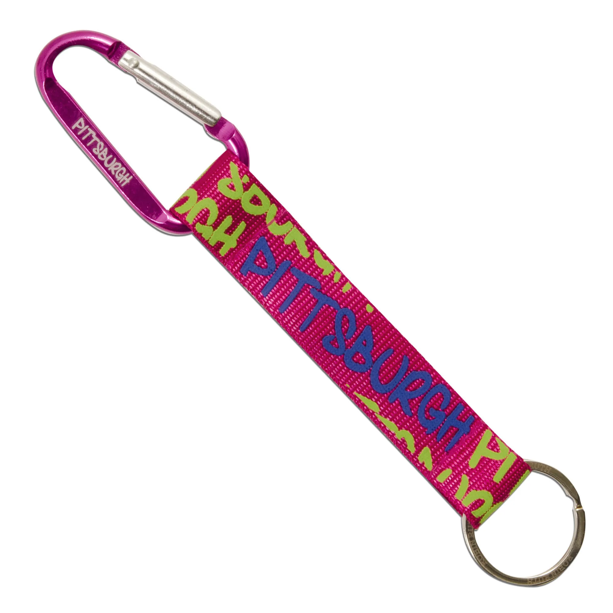 KRPG22 Key Ring with Clip - Pittsburgh NEON FUCHSIA/YELLOW/BLUE