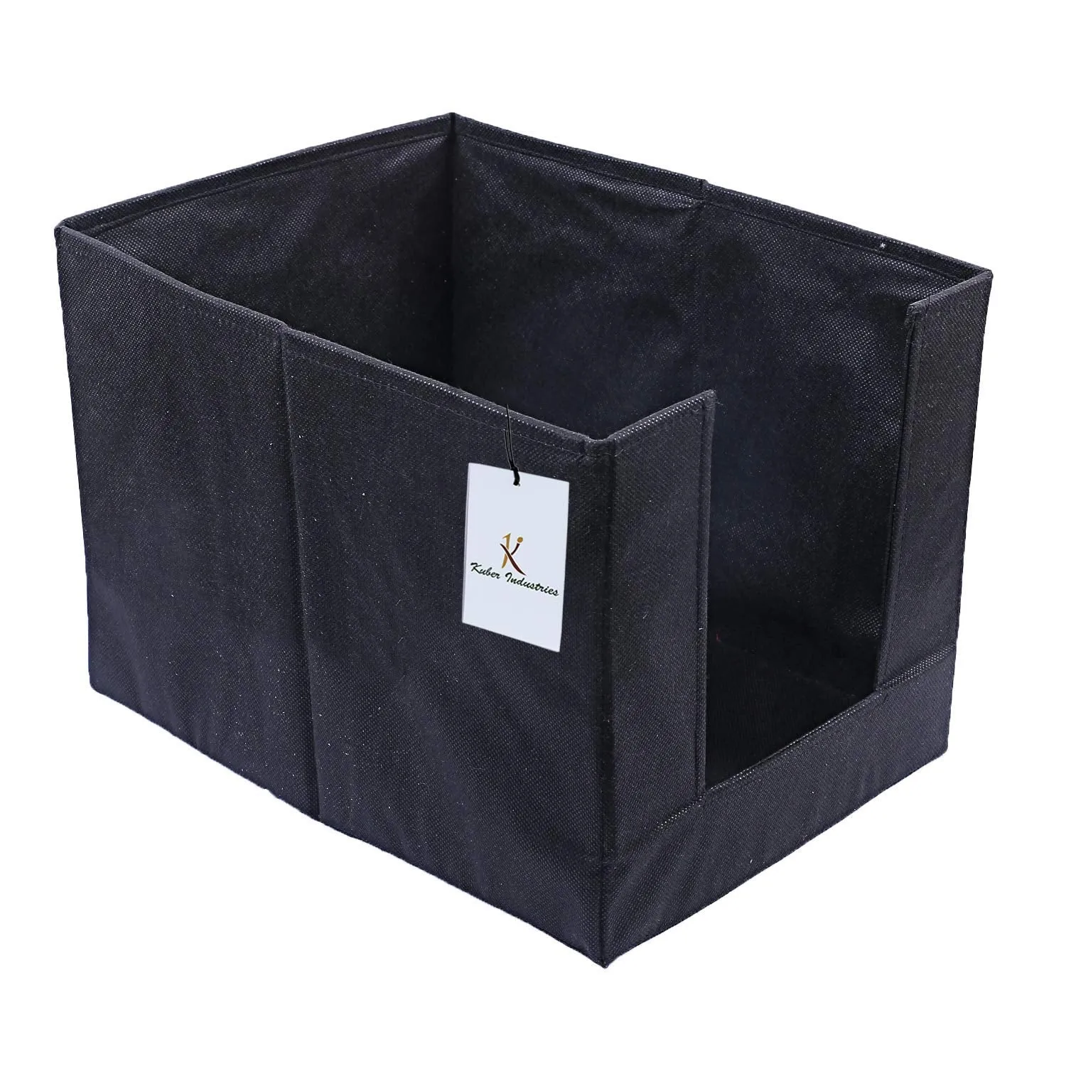 Kuber Industries 2 Piece Non Woven Shirt Stacker Wardrobe Organizer Set, Black-CTLTC31831