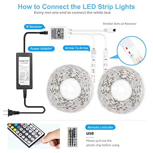 Led Strip Lights 32.8ft Waterproof Flexible Tape Lights