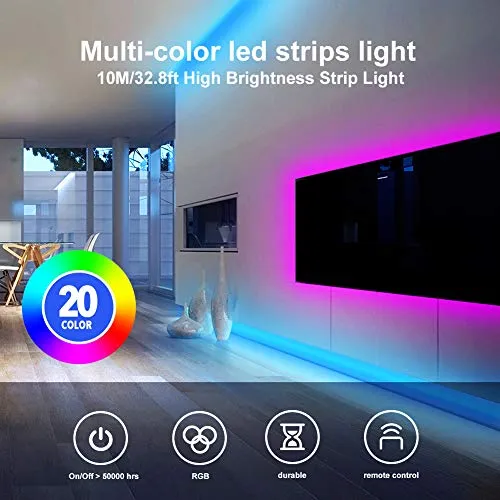 Led Strip Lights 32.8ft Waterproof Flexible Tape Lights