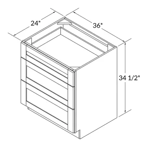 Linen Range Base Kitchen Cabinet LRB36 Colonial Gray LessCare 36 in. width 34.5 in. height 24 in. depth