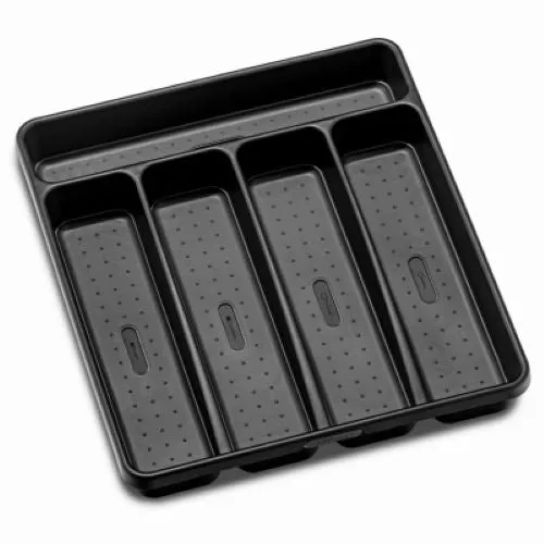 Madesmart 95-29885-06 Small Black 5-Compartment Silverware Storage Tray - Quantity of 6