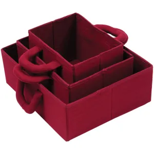 Maroon Storage Bins - Set of 3