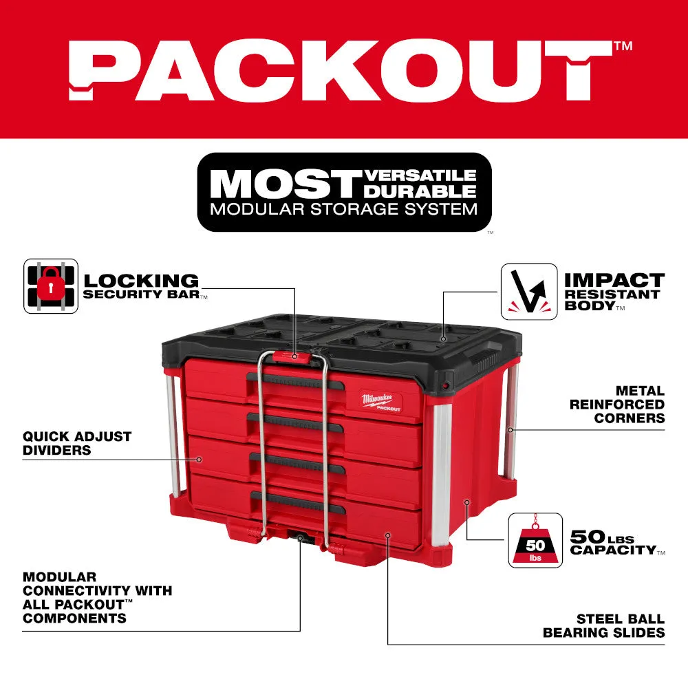 Milwaukee 48-22-8444 PACKOUT 4 Drawer Tool Box