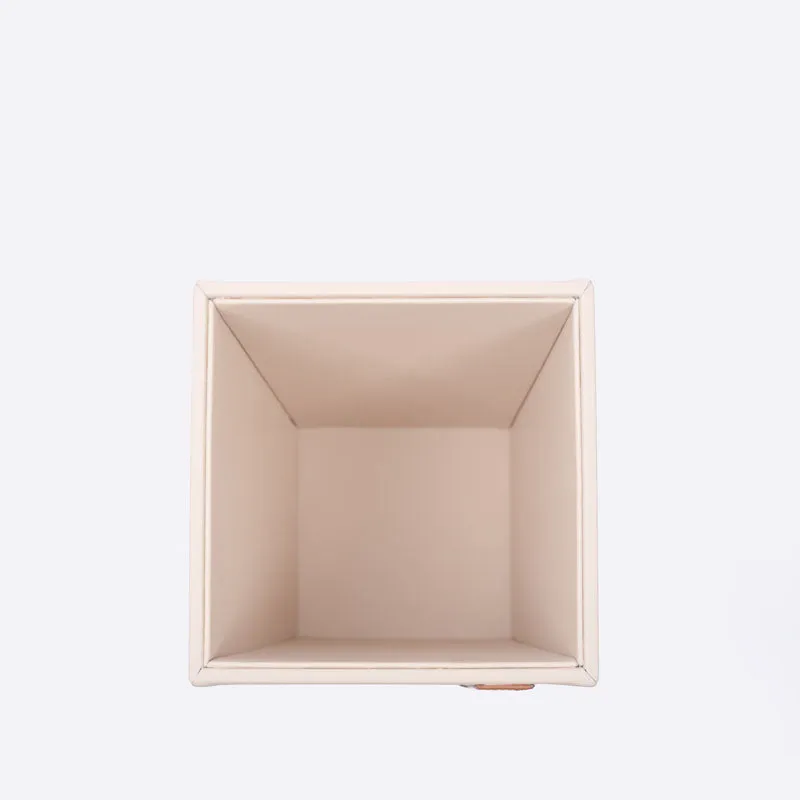 Mona Vegan Leather Dustbin - Beige