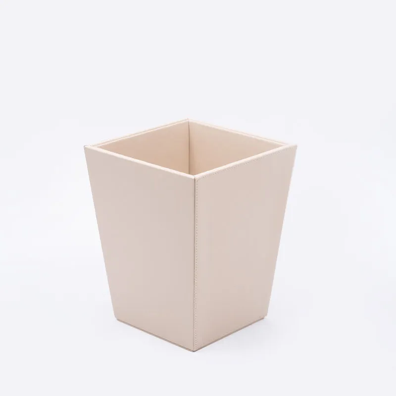 Mona Vegan Leather Dustbin - Beige