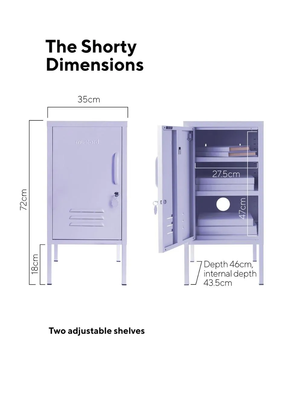 Mustard Made Left Hand Opening Shorty Locker in Lilac