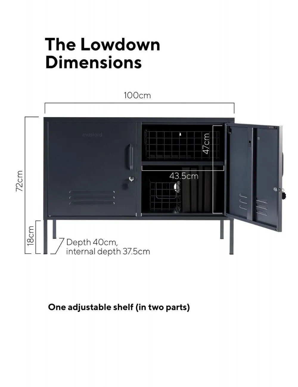 Mustard Made Lowdown Locker in Slate Grey