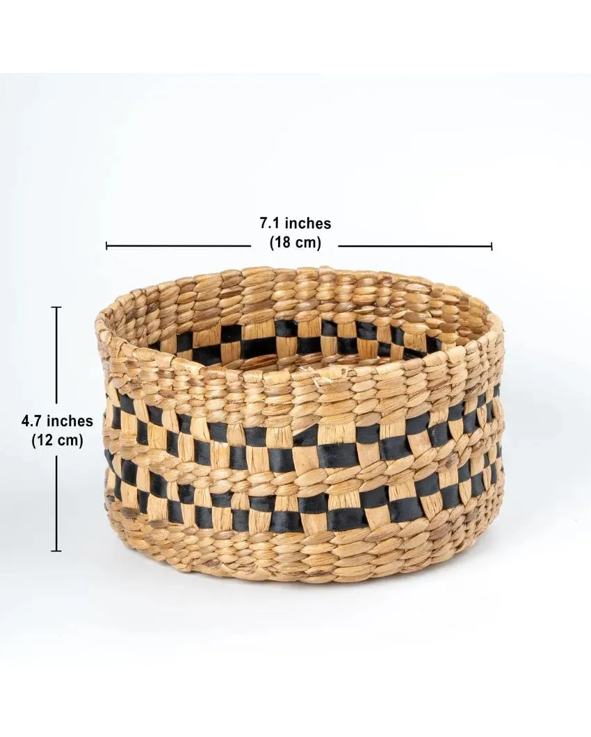 Natural Water Hyacinth Handcrafted Storage Baskets | Set Of 2 | 7.1 x 4.7 inches