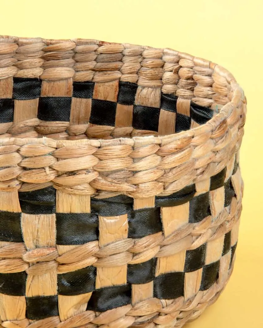 Natural Water Hyacinth Handcrafted Storage Baskets | Set Of 2 | 7.1 x 4.7 inches