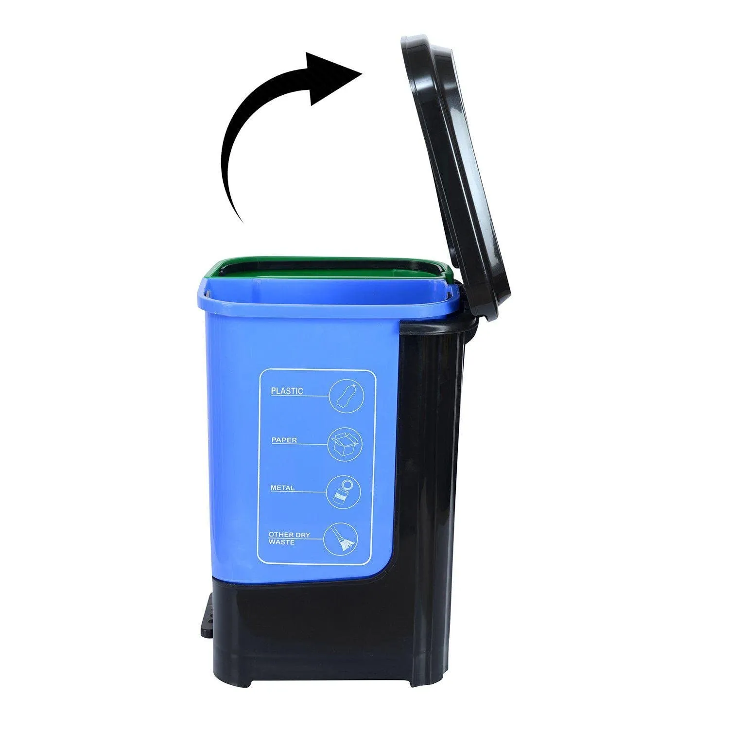 Nilkamal 10 Liter Twin Dustbin (Blue & Green)