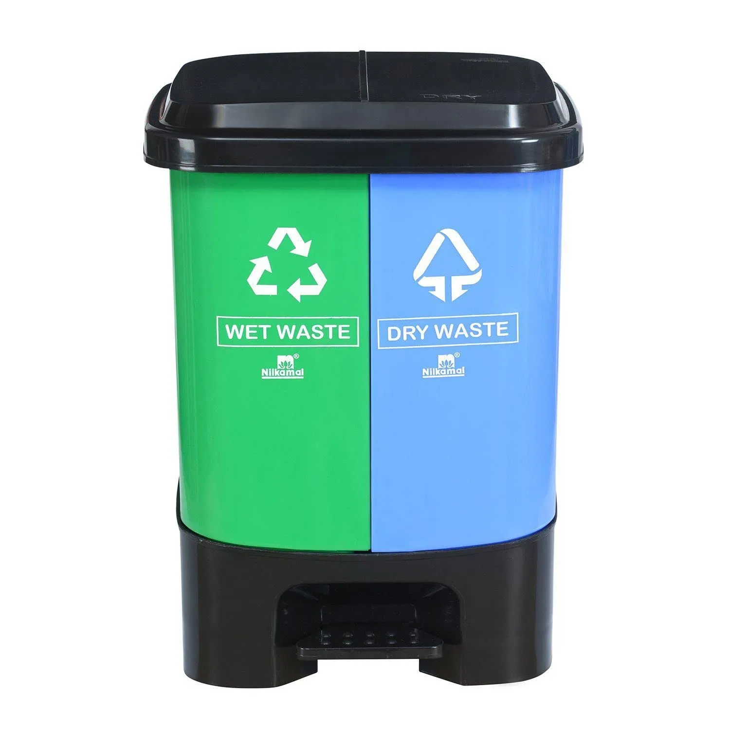 Nilkamal 10 Liter Twin Dustbin (Blue & Green)