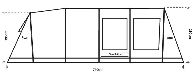 Outdoor Revolution Camp Star 600 PC DT- Polycotton Poled 6-Berth Tunnel Tent Bundle