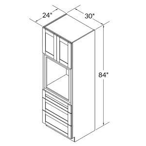 Oven Kitchen Cabinet OC3084 Milan Pearl 30 in. width 84 in. height 24 in. depth