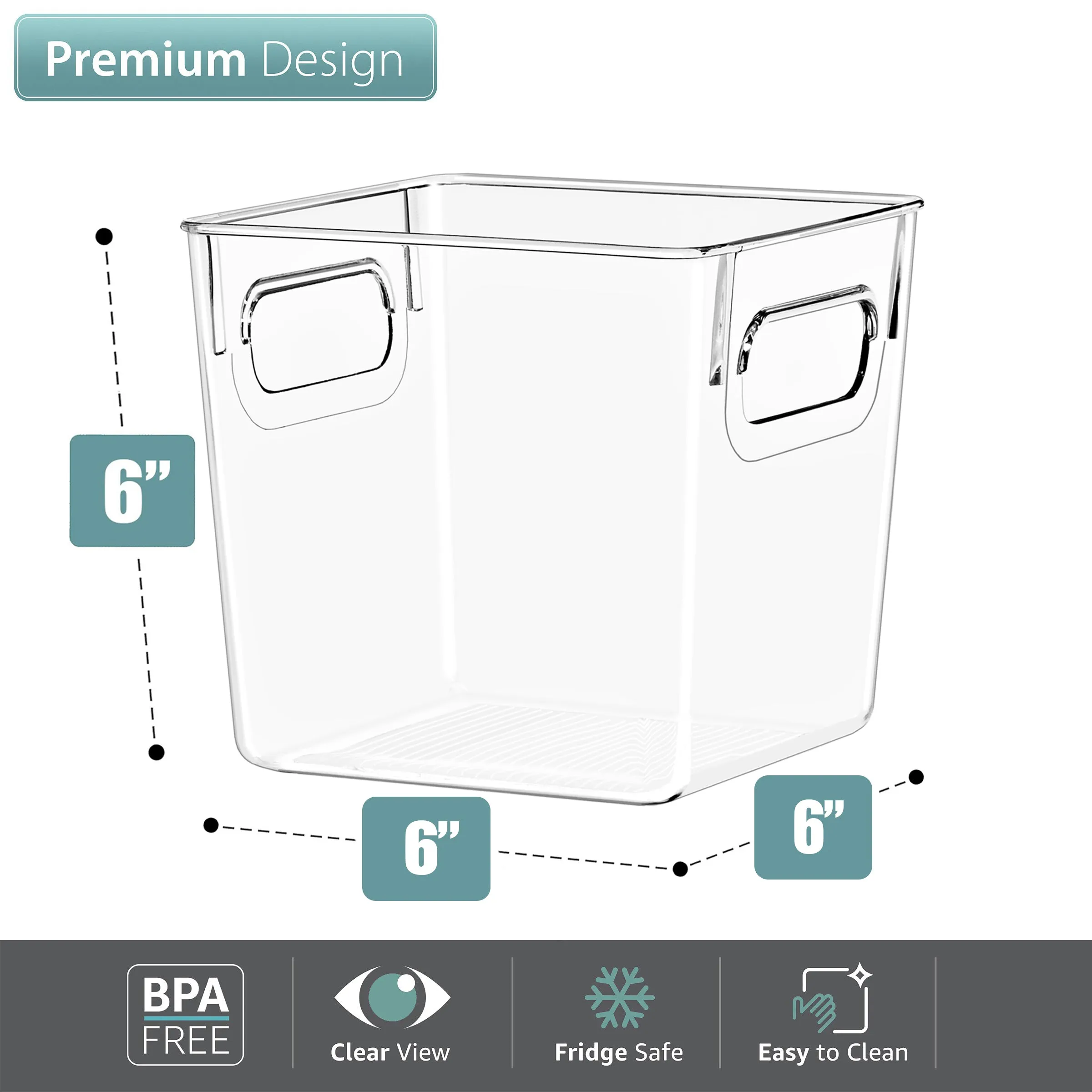 Plastic Container Bins with Lids (4 Pack)