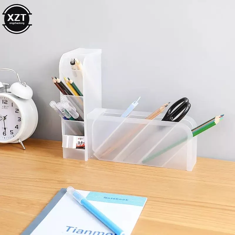 Plastic Pen Holder, Cosmetic Organizer Box, Storage Container Case