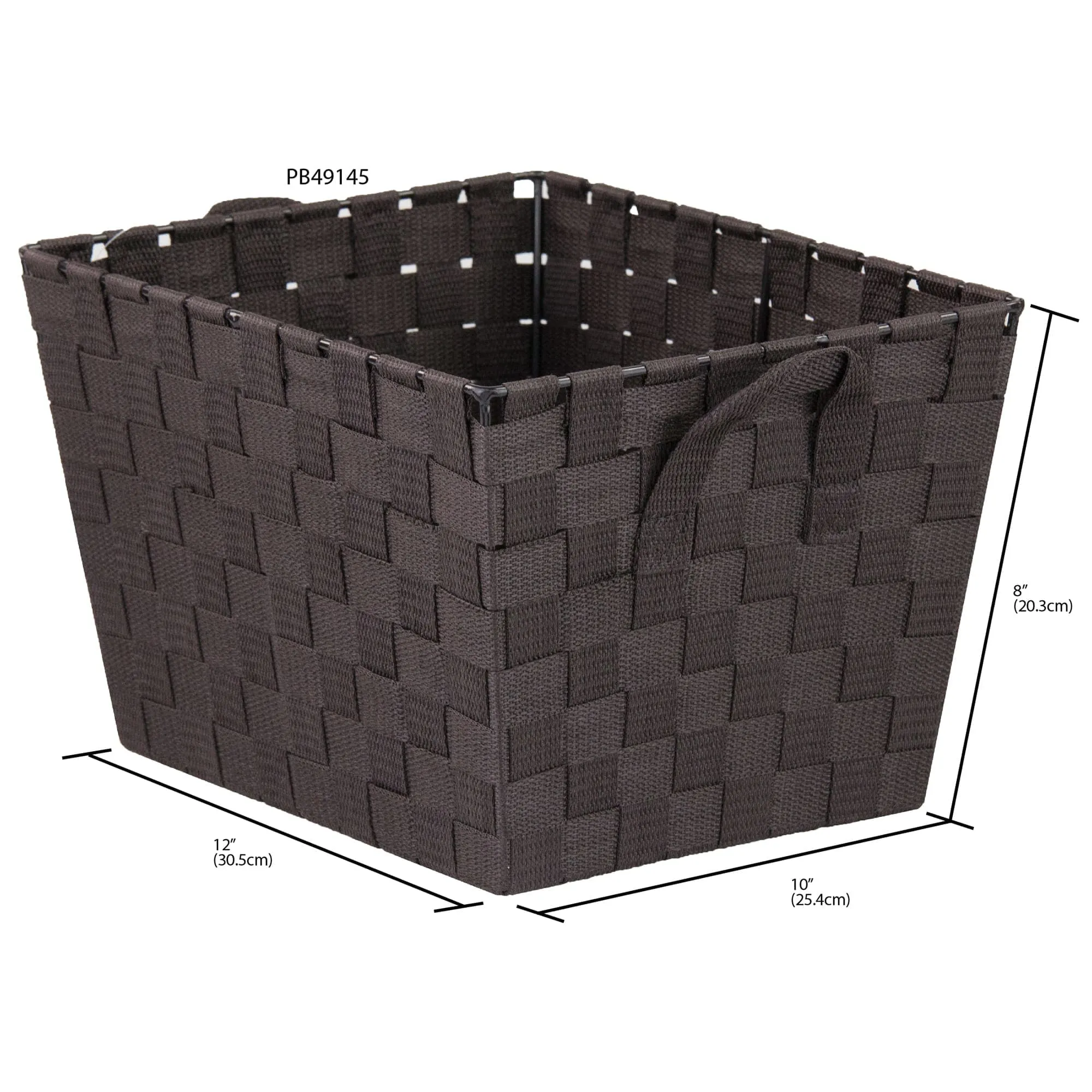 Polyester Woven Strap Open Bin, Brown