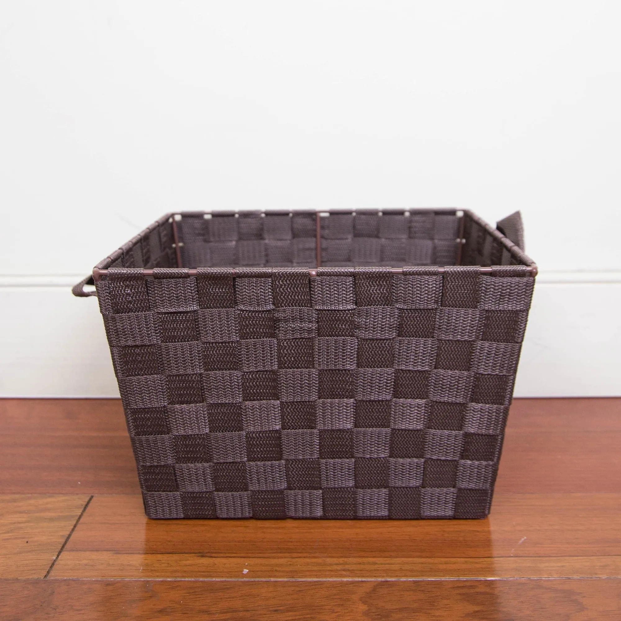 Polyester Woven Strap Open Bin, Brown