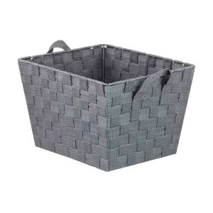 Polyester Woven Strap Open Bin, Grey