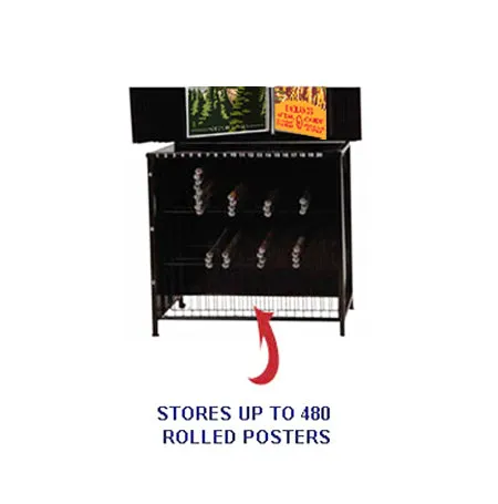 Poster Display Rack with Poster Bin Storage | 30 Swing Panels 2-Sided