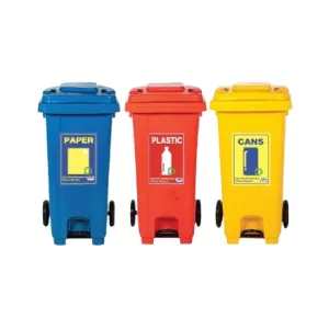 Recycling Integrated Foot Pedal Bin, 120L, 240L & Multiple Colours