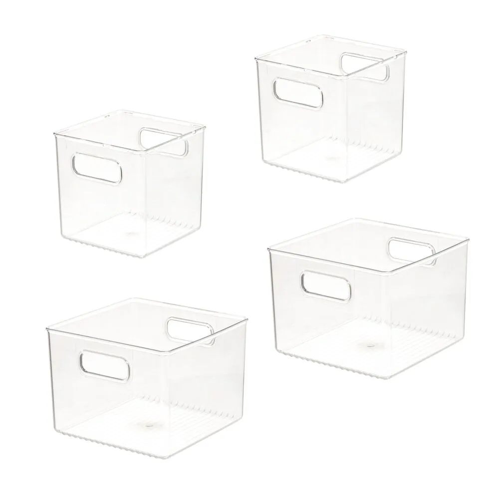 RPET Fridge/Freeze Bins (Set of 4) Clear