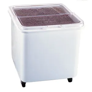 RUBBERMAID FLAT TOP INGREDIENT BIN WITH SLIDING LID - WHITE