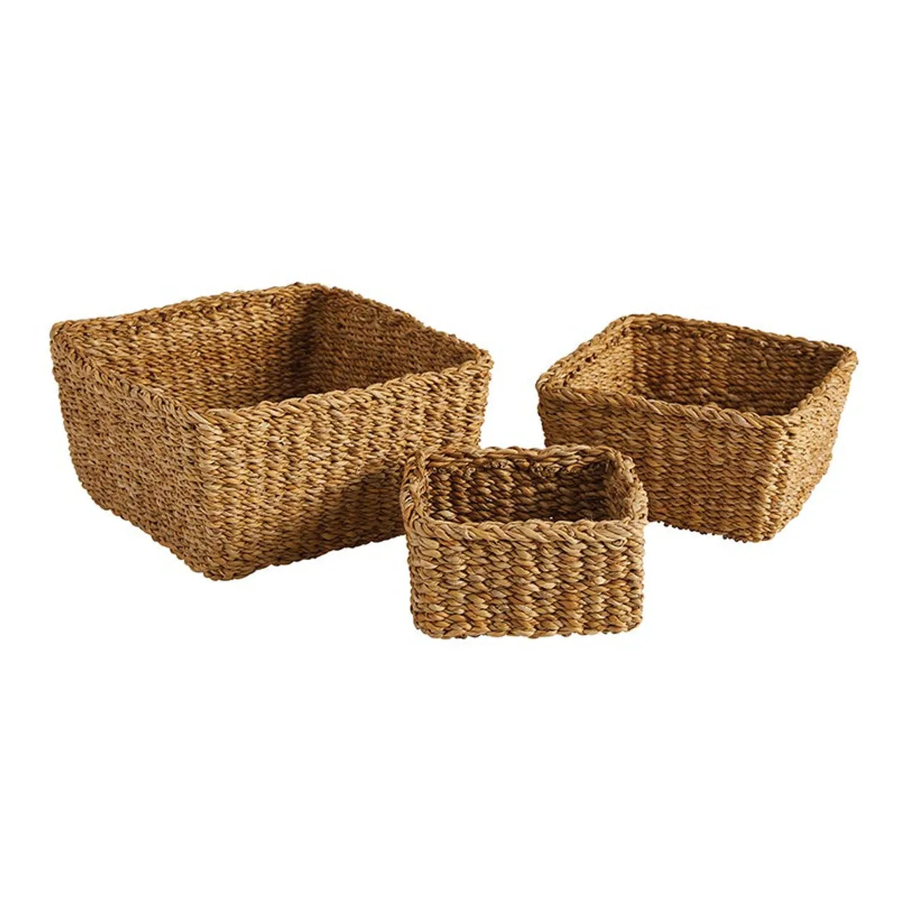 Set of 3 Seagrass Tall Baskets | Wicker Baskets Gift Containers