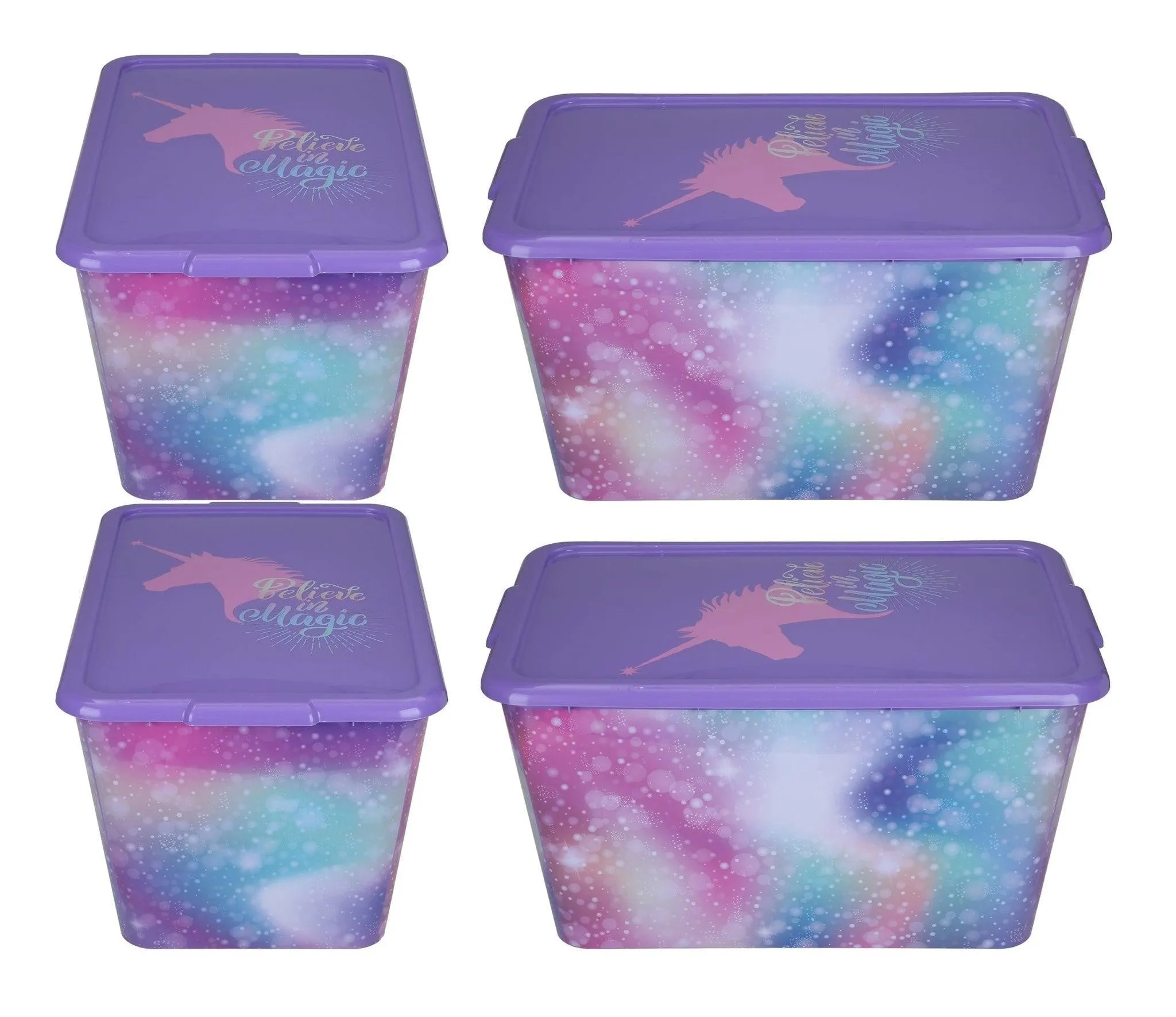 SimplyKleen 14.5-gal. Themed Storage Container Bins with Lids (Pack of 4)