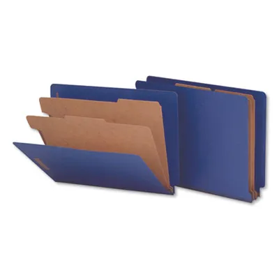 Six-Section Colored Pressboard End Tab Classification Folders, Letter (box of 10)