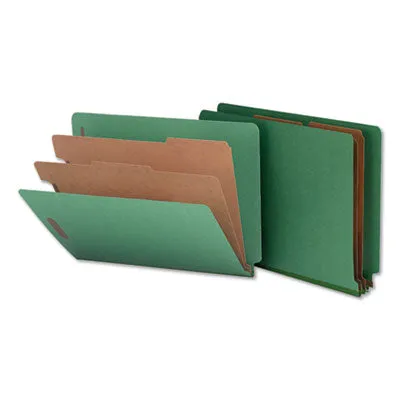 Six-Section Colored Pressboard End Tab Classification Folders, Letter (box of 10)