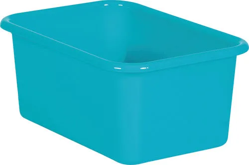 Small Plastic Storage Bin, Teal