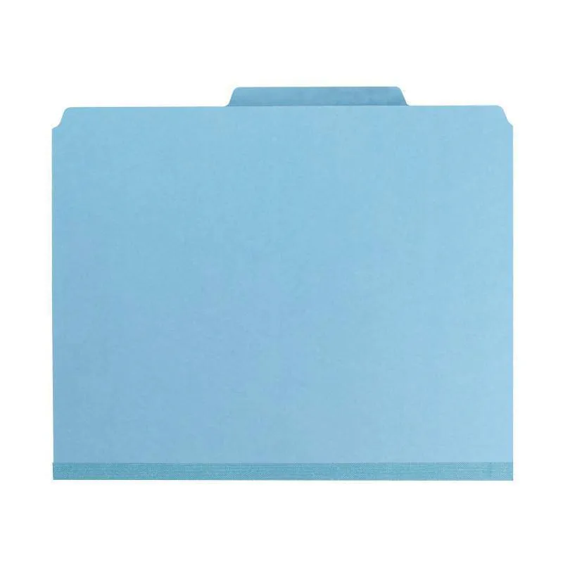 SMEAD PRESSBOARD CLASSIFICATION FOLDER WITH SAFE SHIELD DIVIDER 2" BLUE