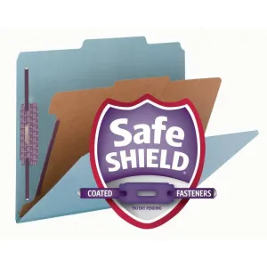 SMEAD PRESSBOARD CLASSIFICATION FOLDER WITH SAFE SHIELD DIVIDER 2" BLUE