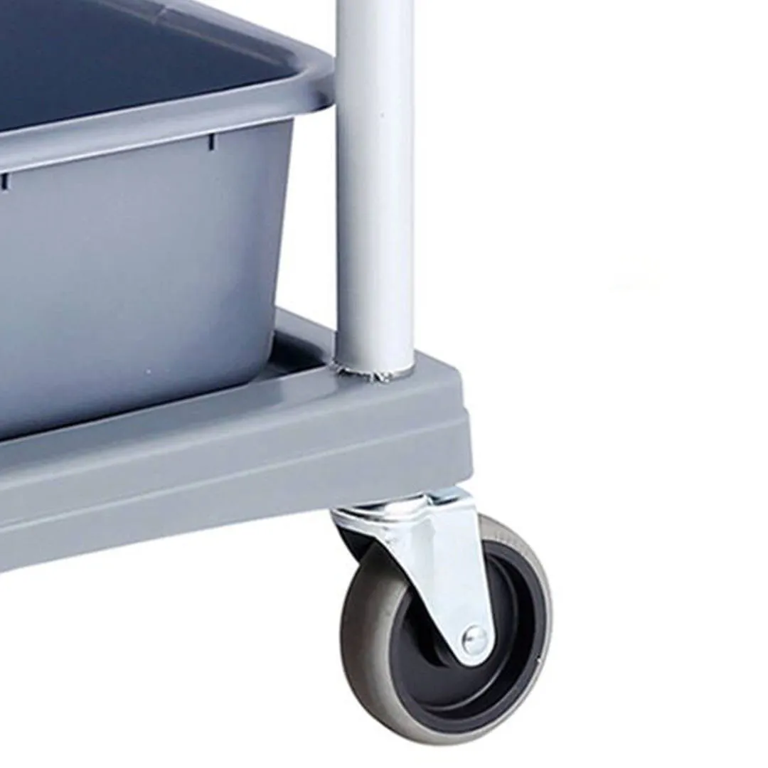 SOGA 3-Tier Commercial Soiled Food Trolley Dirty Plate Cart Five Buckets Kitchen Food Utility