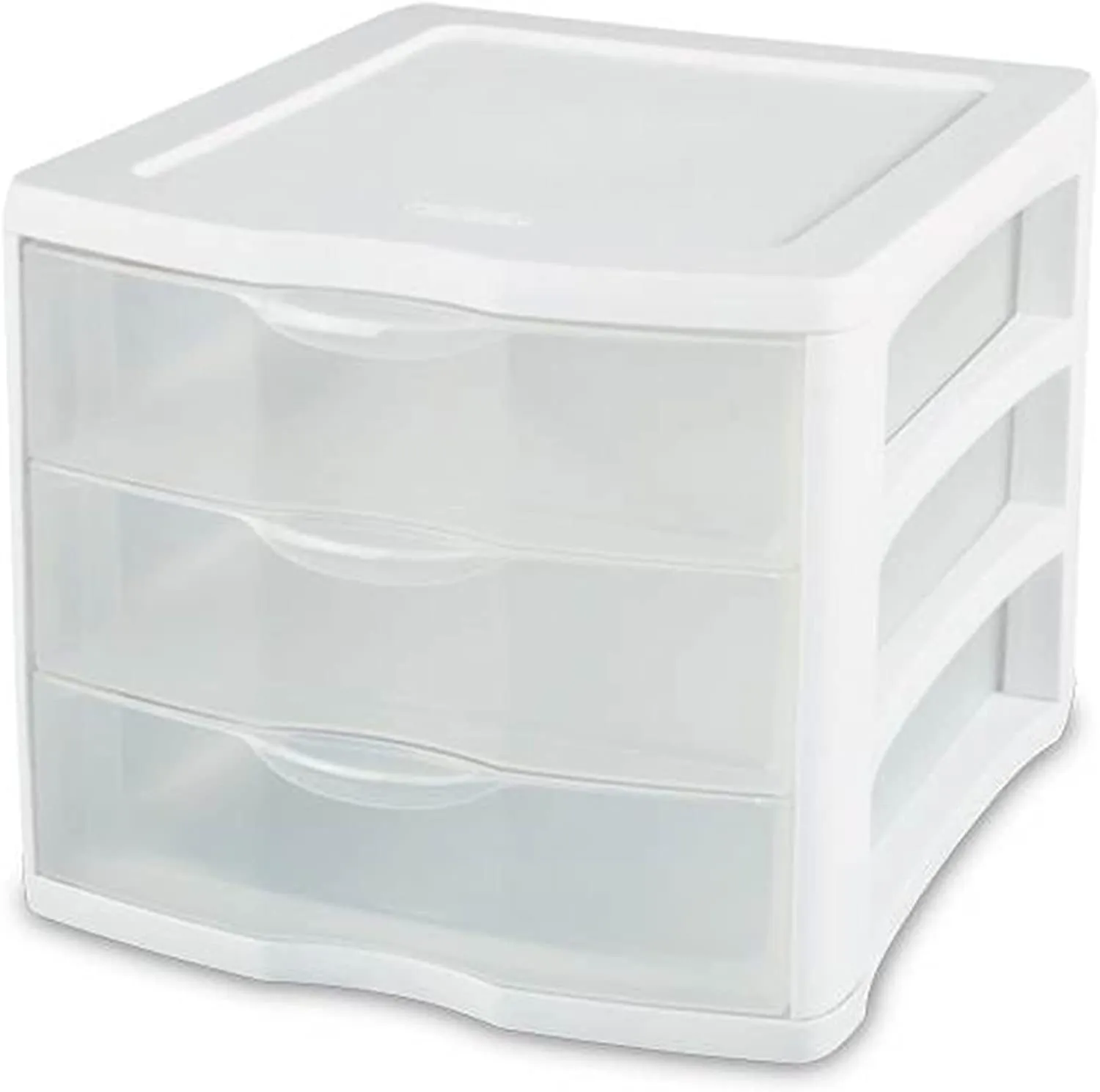 Sterilite 17918004 3 Drawer White Frame Clearview Organizer - Quantity of 24