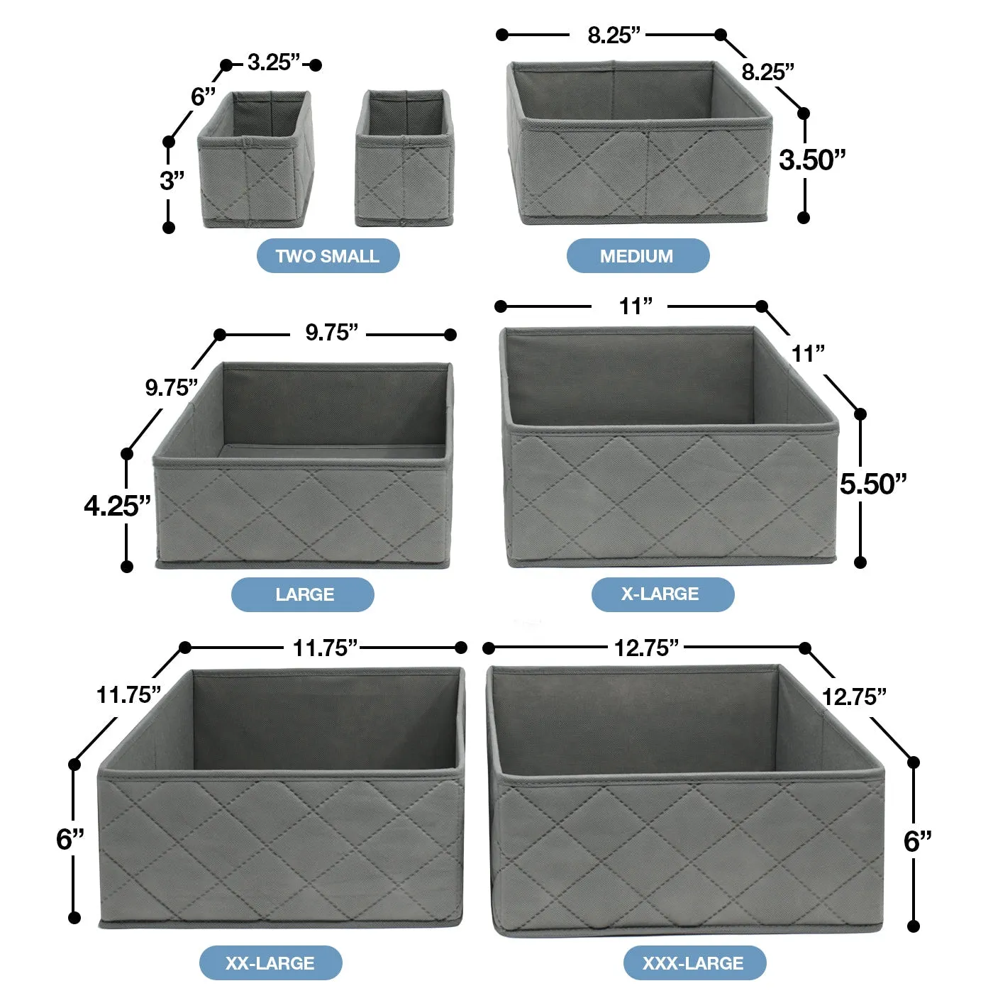 Storage Bin Organizer Set (7 Pc)