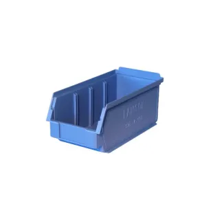 Storage Bin, Size 4, Across Divided, Blue (300mm deep x 150mm wide x 125mm high)